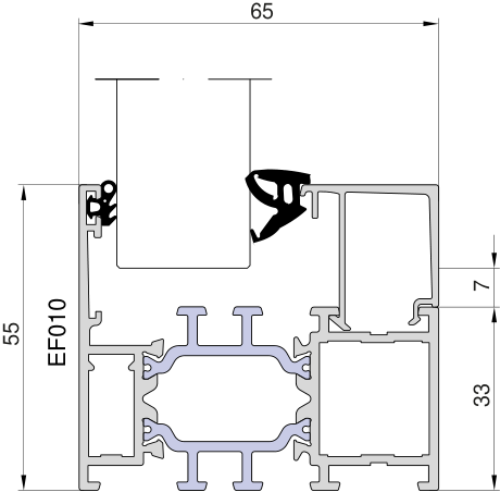 Aliplast Ecofutural – Rahmen 55 mm