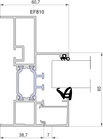 Aliplast Ecofutural – Monoblock-Rahmen 60,7 mm · Bautiefe 97 mm