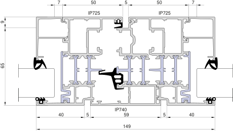 Aliplast Imperial – Stulp 59 mm · Flügel 72 mm