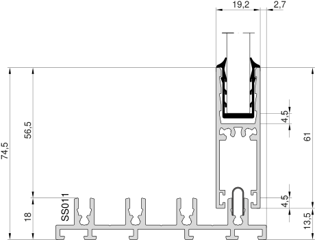 Aliplast Slide Glass – Schieberahmen 18 mm · Schiebeflügel 61 mm · Bautiefe 91,3 mm