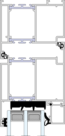 Aluprof MB-86N – Türrahmen 69,5 mm · Türflügel 75 mm