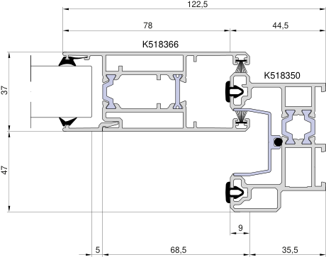 Aluprof MB-Slide – Schieberahmen 44,5 mm · Schiebeflügel 87 mm