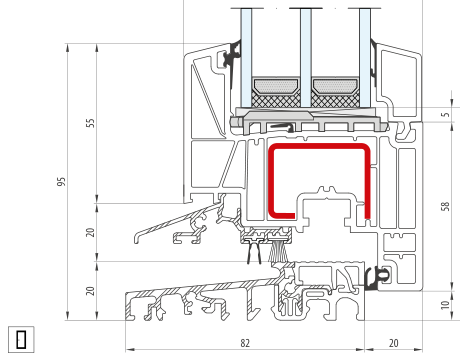 bluEvolution 82 – Alu-Schwelle 20 mm · Flügel 85 mm