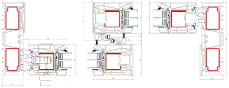 evolutionDrive 82 – Schema A - Wagerechter Schnitt · Rahmen 55 mm · Flügel 100 mm