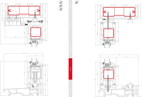 HST 70 – Schema A - Senkrechter Schnitt · Alu-Schwelle 47 mm · Flügel 100 mm