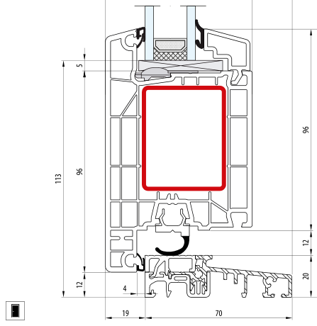 IDEAL 4000 NEW – Alu-Schwelle 20 mm · Flügel 120 mm