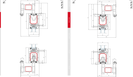 Multi Slide – Schema A - Senkrechter Schnitt · Rahmen 66 mm · Flügel 86 mm